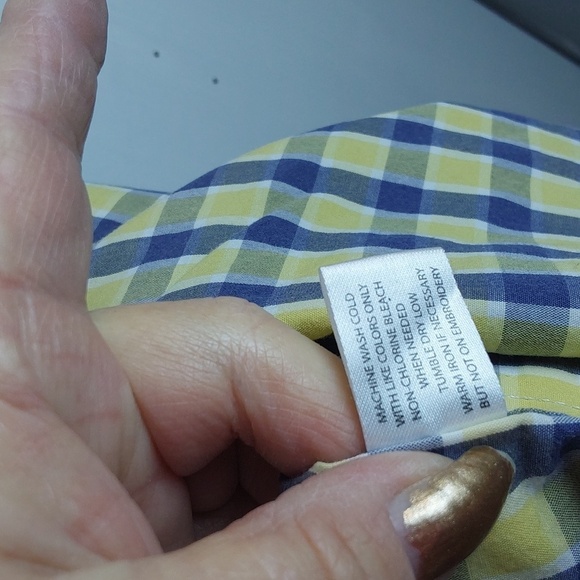 U.S. Polo Assn. Mens Yellow and Blue Plaid Shirt Shortsleeve Preppy Dress Sz.4XL - Picture 8 of 8